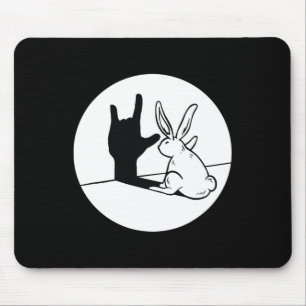 Mousepad Rabbit ILY ASL Gesto manual surdo surdo perda audi