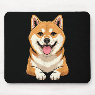 Mousepad Raça de cachorro fofo artístico shiba japonês brus