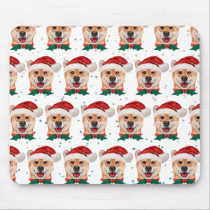 Mousepad Raça de Cachorro Shiba Inu Estrelas de Natal