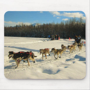 Mousepad Raça de cão de trenó da fuga de Iditarod