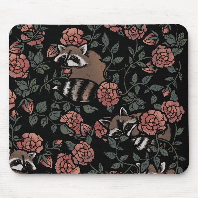 Mousepad Raccoon ama guaxinins bonitinhos arte uma pessoa d (Frente)