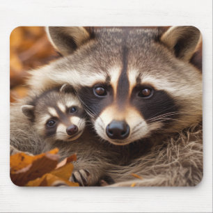 Mousepad Raccoon Animal Wilderness Beauness Art