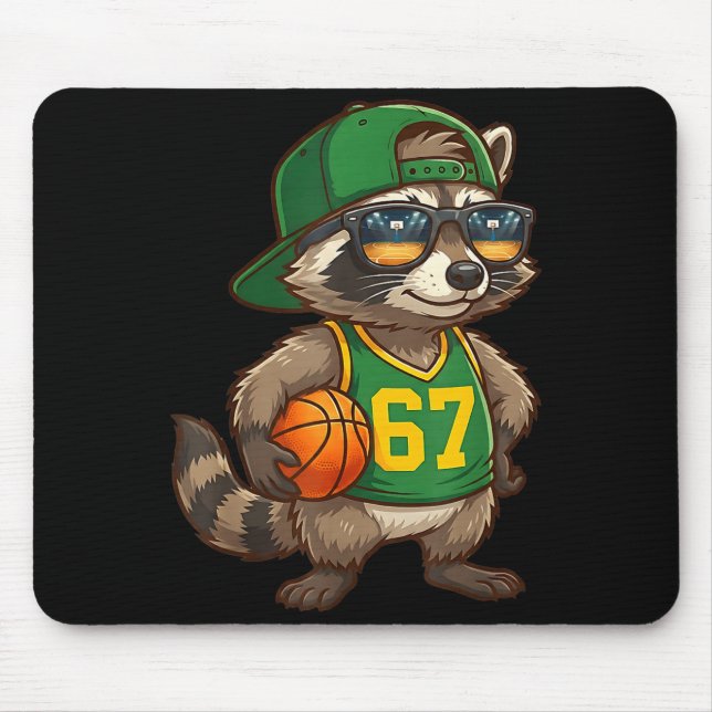 Mousepad Raccoon Basketball 67 Gen Alpha Slang Srts Men Boy (Frente)
