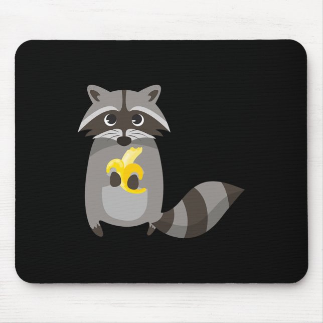 Mousepad Raccoon Comendo Fruta De Banana Bonita (Frente)