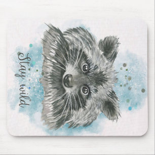 Mousepad Raccoon Fique Selvagem   Presente Para Crianças