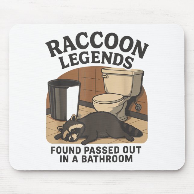 Mousepad Raccoon Legends Found Ped Out In A Bathroom Trashe (Frente)