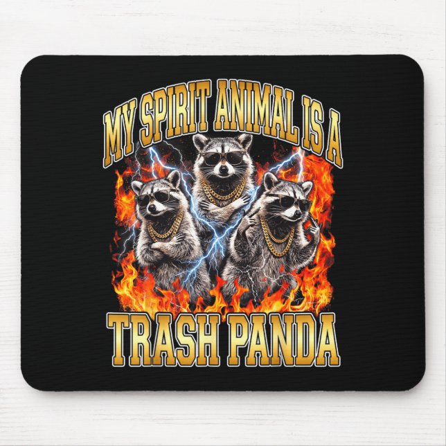 Mousepad Raccoon My Srit Animal Is A Trash Panda Funny Boot (Frente)
