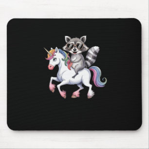 Mousepad Raccoon Riding Unicorn Cute Animal Fantasy For Kid