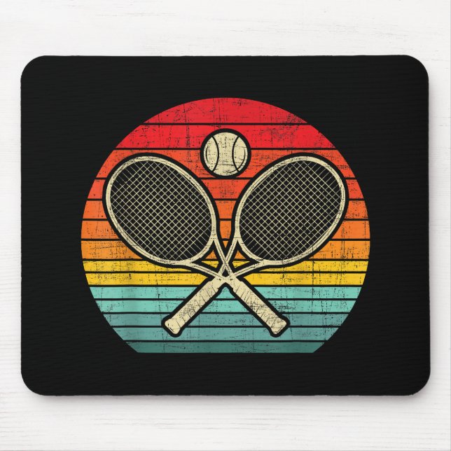 Mousepad Racket de Tênis retrovisores cruzado - Pista despo (Frente)