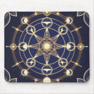 Mousepad Radiância Divina – Mandala Dourada do Despertar