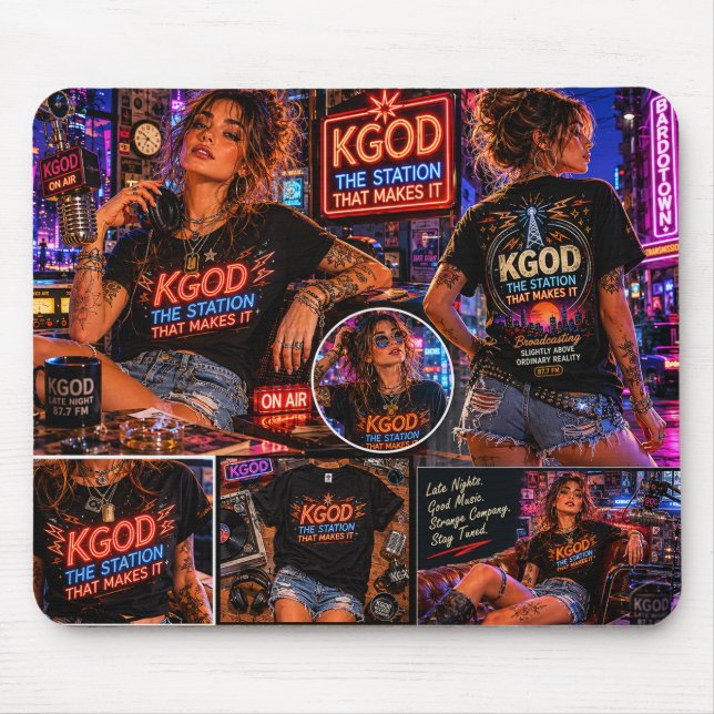 Mousepad Rádio KGOD Late Night  (Frente)