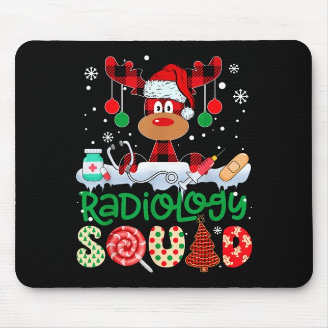 Mousepad Radiology Squad Nurse Reindeer Buffalo Red Plaid C (Frente)