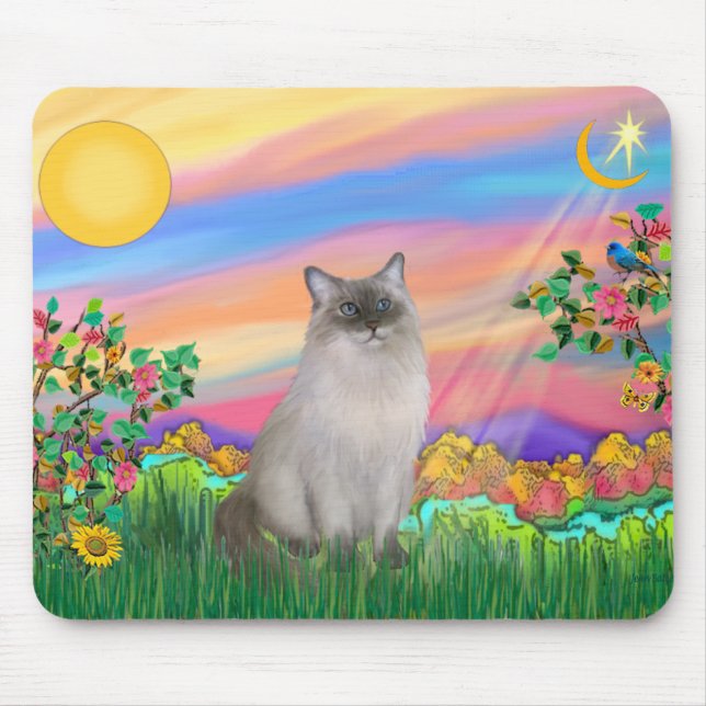 Mousepad Ragdoll Cat (Ponto Azul) - Estrela do Dia (Frente)