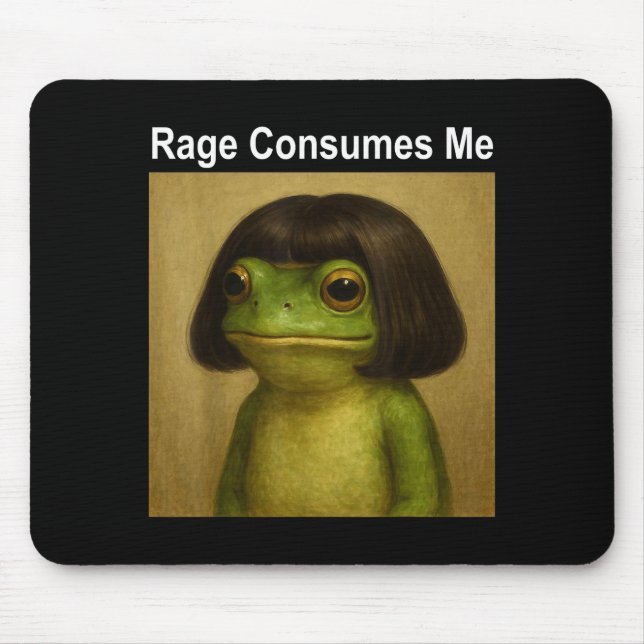 Mousepad Rage Consome Me Sapo Sapo Engraçado Corte de Cabel (Frente)