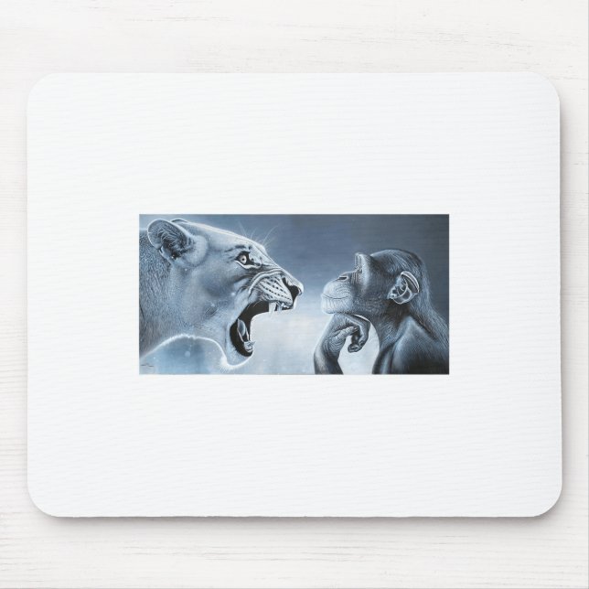 Mousepad Ragebait Meme, Lion Monkey, Monkey And Lion Meme M (Frente)