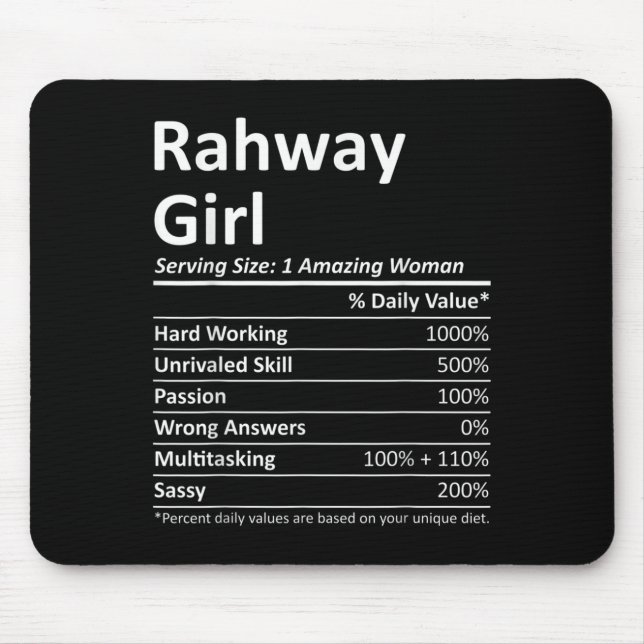 Mousepad Rahway Girl Nj New Jersey Funny City Home Roots Us (Frente)