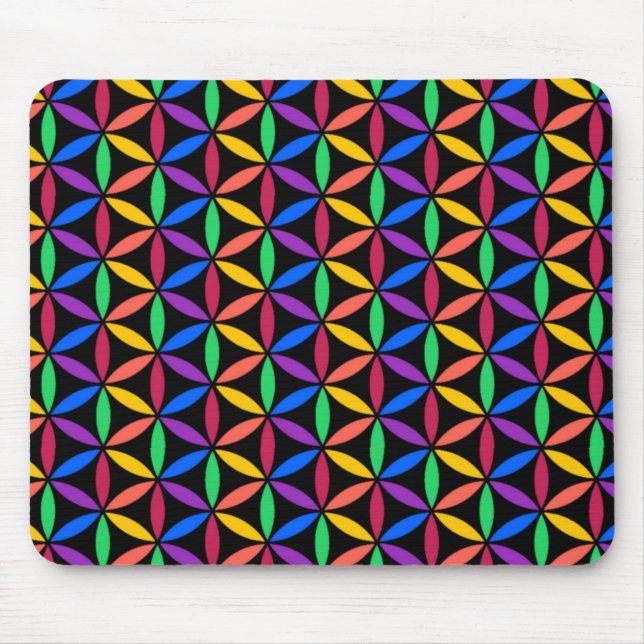 Mousepad Rainbow Flower of Life Standard (Flor da Vida) (Frente)