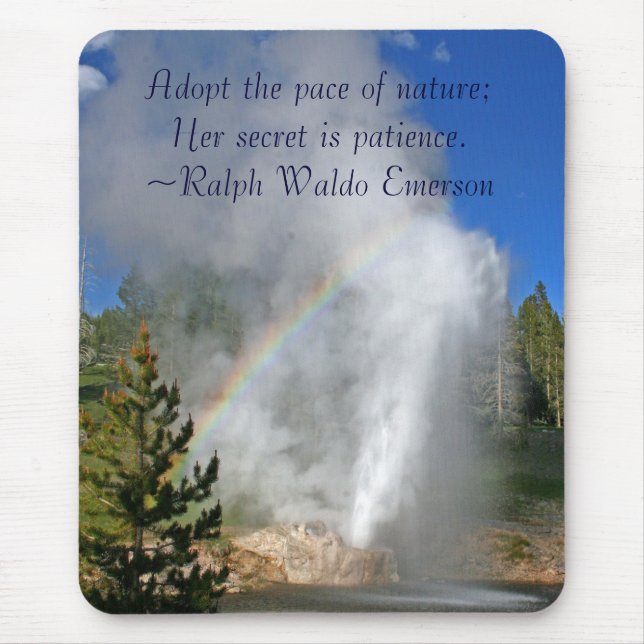 Mousepad Rainbow Geyser Yellowstone com Citação Familiar de (Frente)