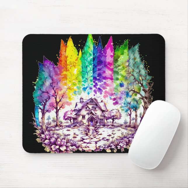 Mousepad "Rainbow Haven: Um Retreto Semelhante a Sonho" (Com mouse)