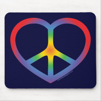 Mousepad Rainbow Heart, Love, Peace Sign