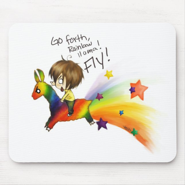 Mousepad Rainbow Lama (Frente)