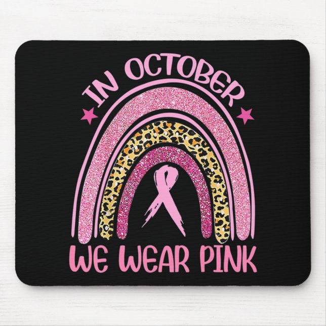 Mousepad Rainbow Leopard O Cancer da Mama Sensibilização ou (Frente)
