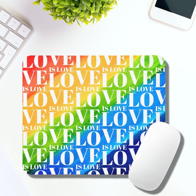 Mousepad Rainbow LGBT Orgulho Love is Love (Criador carregado)