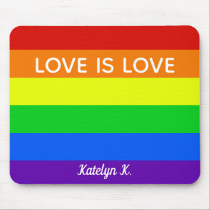 Mousepad Rainbow Love é Love Orgulho gay LGBTQ Beauful