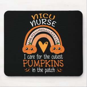 Mousepad Rainbow NICU Enfermeira Cutest Pumpkins No Patch H