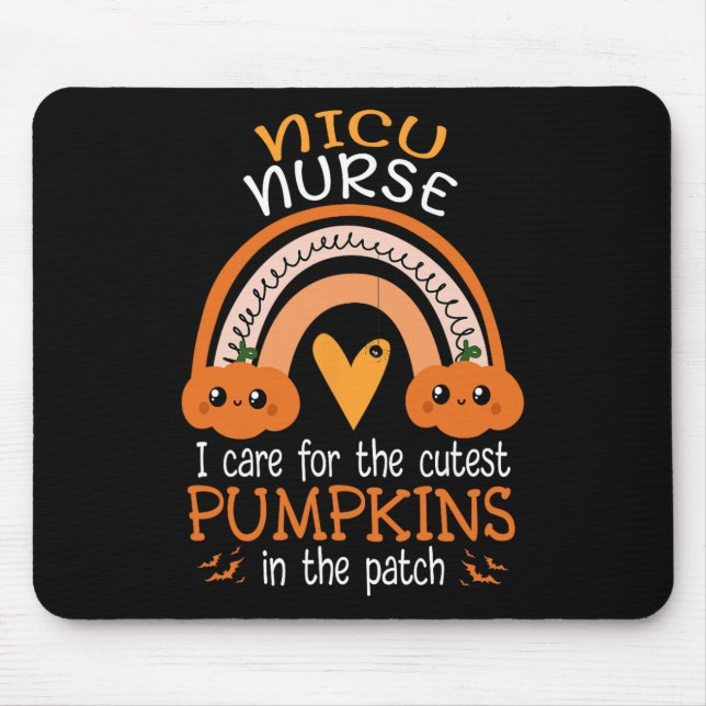 Mousepad Rainbow NICU Enfermeira Cutest Pumpkins No Patch H (Frente)