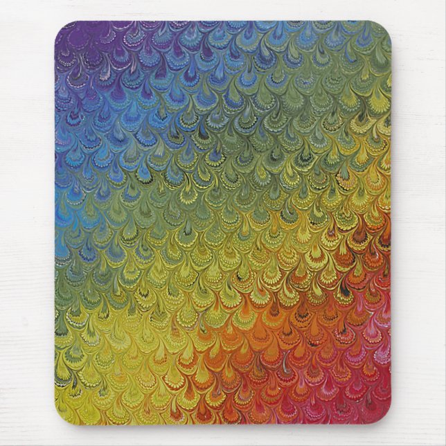 Mousepad Rainbow Peacock Marble (Frente)