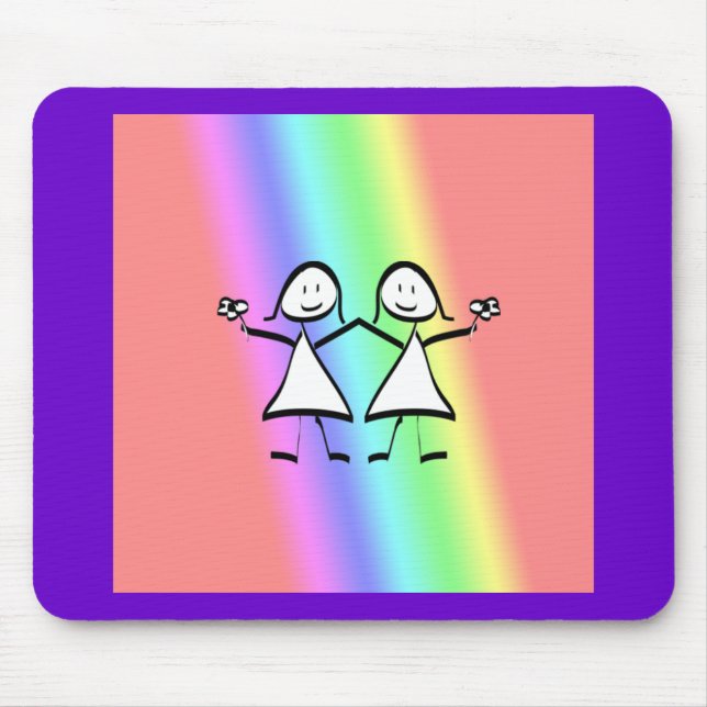 Mousepad Rainbow Pride Lésbicas Brides (Frente)