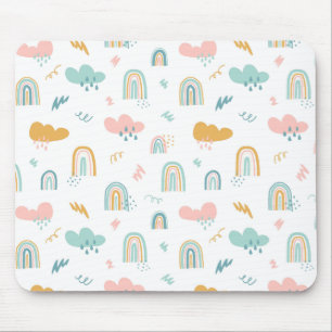 Mousepad Rainbow & Rain Cloud Patterno