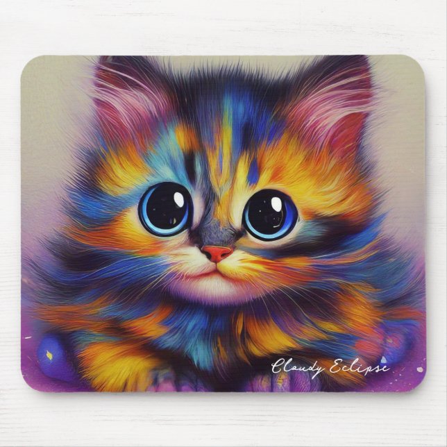 Mousepad Rainbow Tortie Kitten (Frente)
