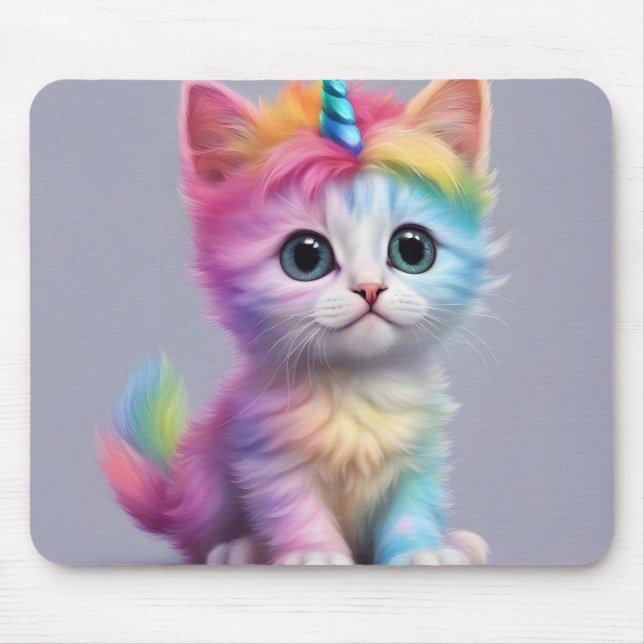 Mousepad Rainbow Unicorn Kitten (Frente)