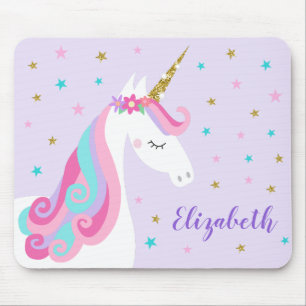 Mousepad Rainbow Unicorn Mágico - Roxo