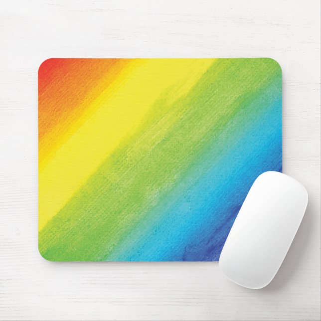 Mousepad Rainbow Watercolor Pride Bright e Vibrant (Com mouse)