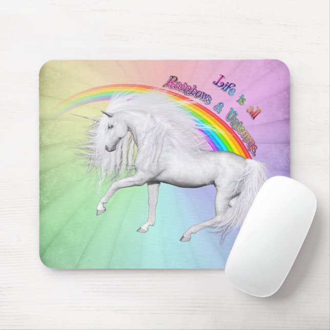 Mousepad Rainbows e Unicórnios (Com mouse)