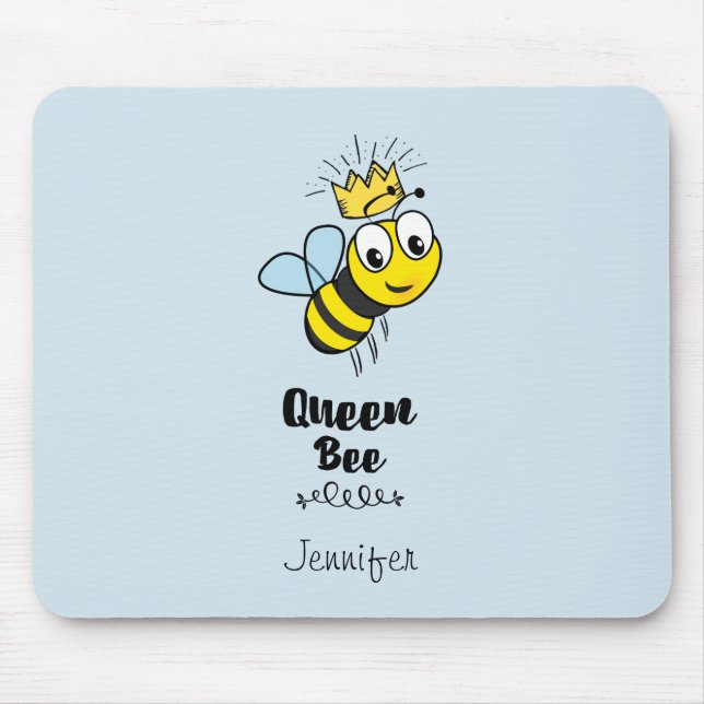 Mousepad Rainha Bee Bumble Bonita com Coroa Personalizada (Frente)