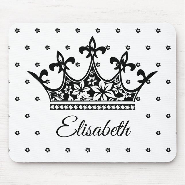 Mousepad Rainha coroa floral branca e bela colheita (Frente)