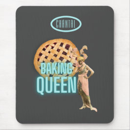 Mousepad Rainha da Confeitaria Vintage em Cinza Personaliza