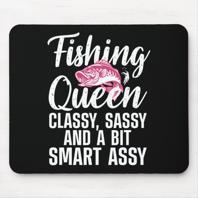 Mousepad Rainha Design De Pesca Engraçada Para Mulheres Moç (Frente)