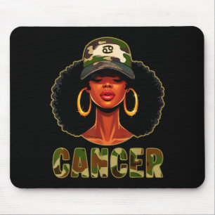 Mousepad Rainha do Câncer Mulher Negra Com Menina Afro Camo
