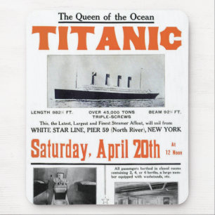 Mousepad Rainha do Oceano Titanic - White Star Line