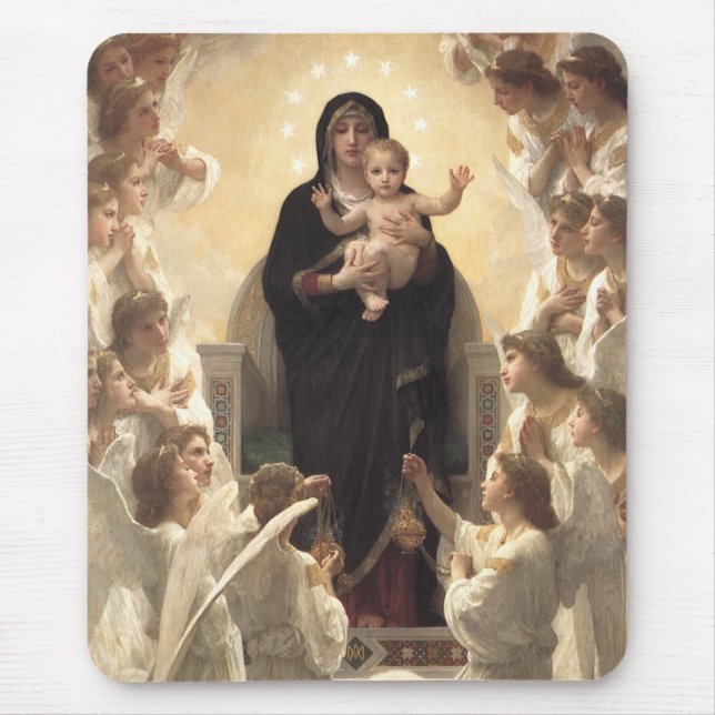 Mousepad Rainha dos Angels Regina Angelorum, de Bouguereau (Frente)