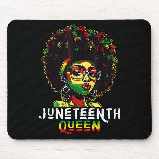 Mousepad Rainha Juneteenth Melanina Preta Cabelo Afro Natur (Frente)