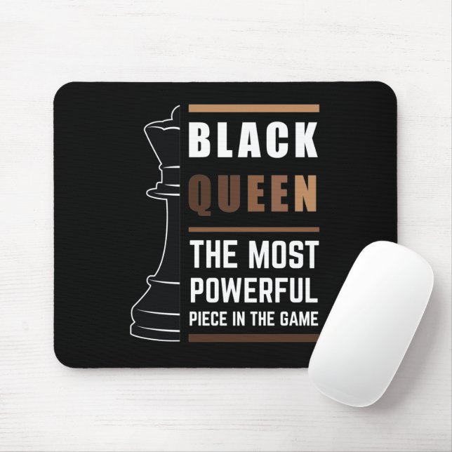 Mousepad Rainha Negra A Peça Mais Poderosa Do Jogo (Com mouse)