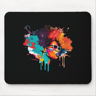 Mousepad Rainha Negra Afro Melanin Derrubando Arte American