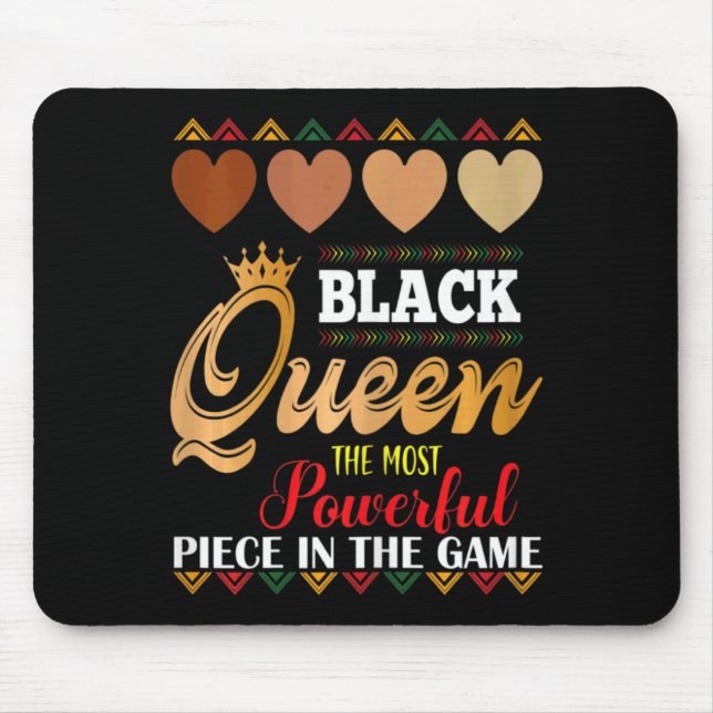 Mousepad rainha negra do juneteenth xadrez africano mais po (Frente)