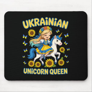 Mousepad Rainha Unicórnio Ucraniana Menina Girassol Orgulho